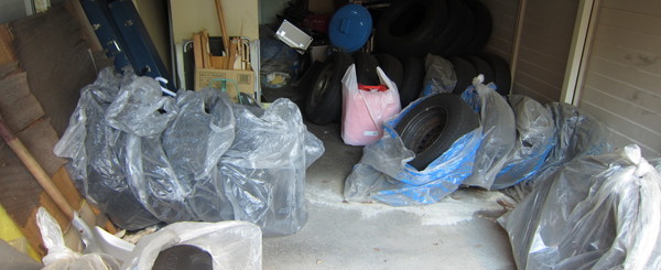 物置 車庫や小屋の中の片づけ、残置物 ごみ処分 粗大ごみ収集